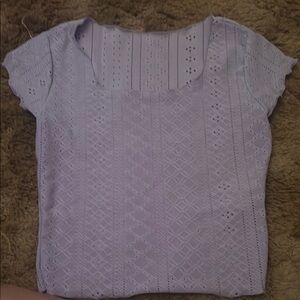 SHEIN Gray and Purple Boxy Cap Sleeve Blouse